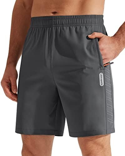 מכנסיים אתלטיים של ליבין, מכנסיים קצרים של אימון יבש מהיר מכנסי כושר מכנסיים קצרים בגודל 7 אינץ