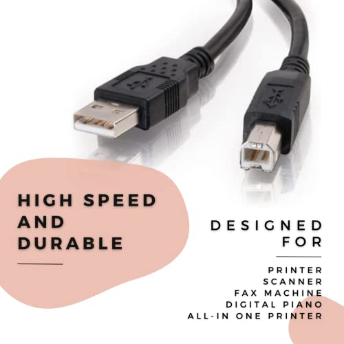 Digitmon 10 מטרים מהיר USB 2.0 כבל מדפסת A ל- B לאח MFC-7420