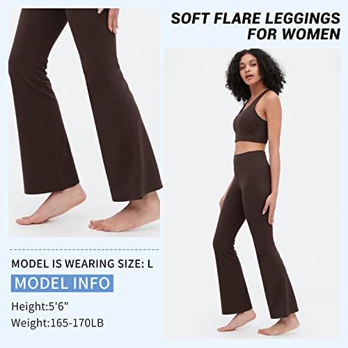 מכנסי יוגה שחורים של סנדוודו לנשים-חותלות רכות עם מותניים גבוהים מכנסי פאלאצו גבוהים וארוכים לנשים