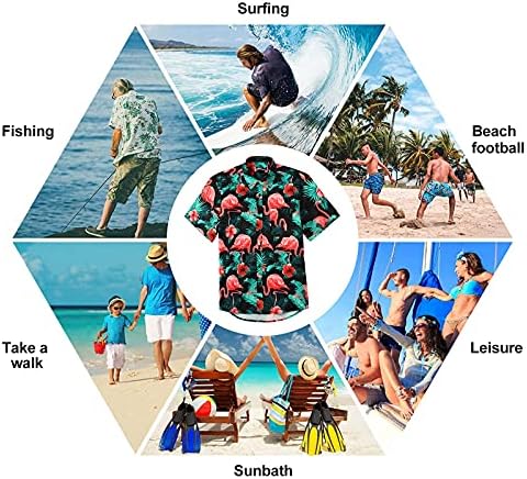 גברים של הוואי חולצות קצר שרוול אלוהה חולצה לגברים מקרית כפתור למטה טרופי הוואי פרחוני חולצה קיץ חוף מפלגה
