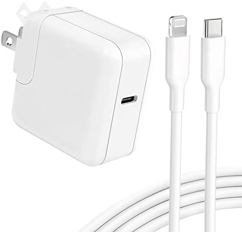 מטען USB C 30W, Apple MFI מוסמך GAN ⅲ מתאם כוח מטען מהיר USB-C עם כבל USB-C 6.6ft לכבל ברק לאייפון 14/14