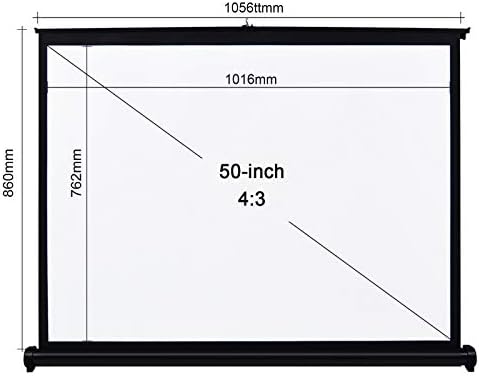 KJHD ZYZMH מסך מקרן 50 אינץ '4: 3 מדריך למסך הקרנת שולחן