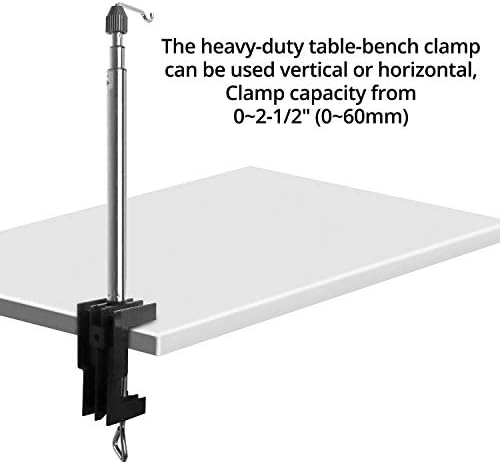Qwork כלי סיבוב מטחנות עגול טלסקופי מחזיק עמדת תלייה עם מהדק שולחן, כלי עמדת קולב של גמיש עבור בית חוץ חיצוני