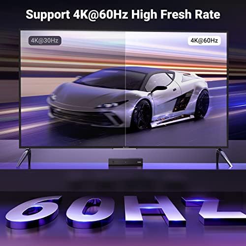 מתג HDMI UGREEN 4K@60Hz, HDMI מפצל 3 ב 1 OUT תמיכה 3D 3D HDR DOLBY ATMOS HDCP2.2 מתג HDMI עם תואם מרחוק