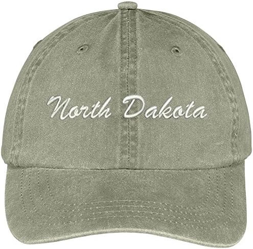 חנות הלבשה אופנתית צפון דקוטה מדינת רקמה כובע כותנה מתכוונן פרופיל נמוך