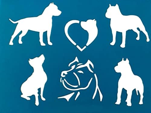 פיטבול טרייר פיטס אמריקאי סטנפורדשייר שבלונות כלבים תבניות ציור ציור גיליונות ציור, 2 ספירות, 10 x