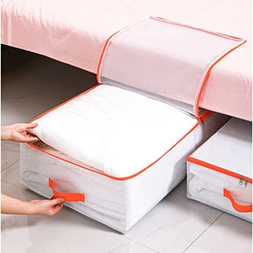 סט JEMMCO של 5 קופסאות אחסון בגדים משולבים, ברור מתחת לאחסון המיטה, עם ידית מזוין וחלון רואים, פחי