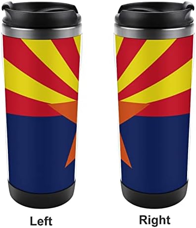 דגל מדינת אריזונה ספלי קפה מסע עם כוסות מבודדות מכסה בקבוק מים קיר כפול