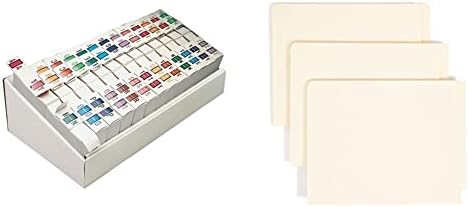 תוויות מקודדות בצבע אלפביתי בסגנון בר, 500 תוויות / רול ותיקיית קובץ אטב כרטיסיית קצה, מדף-מאסטר, כרטיסייה
