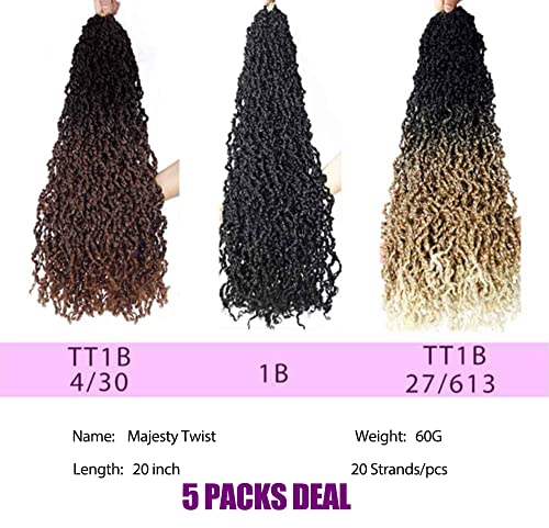 בוהו הוד טוויסט סרוגה שיער 20 - 5 חבילות שחור מראש מעוות תשוקה טוויסט מתולתל סנגל ראסטות הרחבות