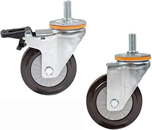 גלגלים משולבים 4 100 ממ גלגלים מסתובבים גלגלים גומי גזע גלגלים כבדים של גלגלים תעשייתיים עם בלם, טוען 330