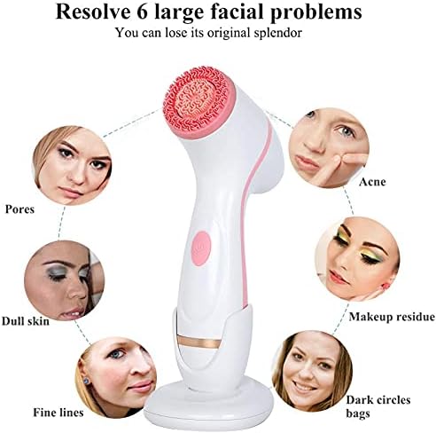 NSWD 3 ב 1 מברשת ניקוי פנים לסיליקון, מברשת ניקוי פנים חשמלית לניקוי פנים, פילינג טיפולי ניקוי עמוקים