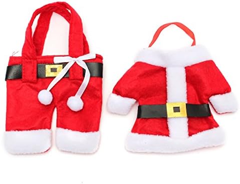 Etopstech 3 חבילות חליפת סנטה שולחן חג המולד כלי חג המולד מחזיק כלי כסף פסטיבל פסטיבל פסטיבל קישוט