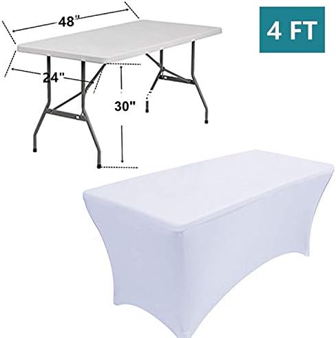 עוזב 1 חבילה 4ft מכסה שולחן שולחן סטרנגולרי מלבני ארבעה כיוונים מצוידים מפות שולחן שולחן שולחן למסיבה חיצונית