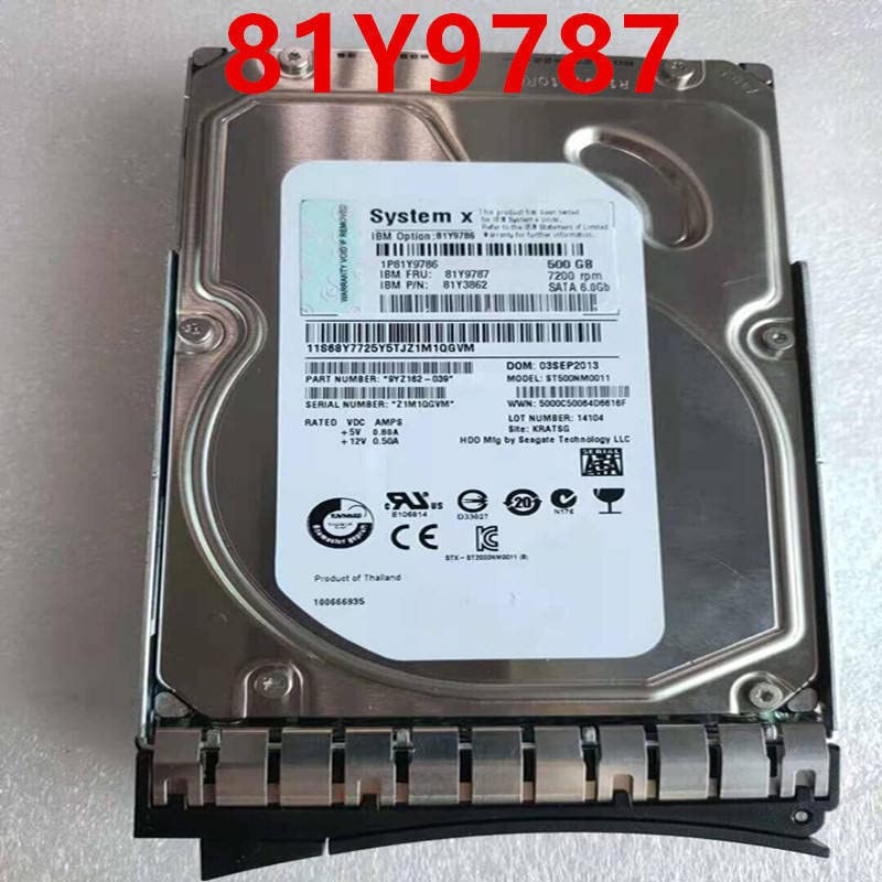 Midty HDD עבור X3650 M4 M5 500GB 3.5 SATA 32MB 7200RPM עבור HDD פנימי עבור שרת HDD עבור 81Y9787 81Y3862