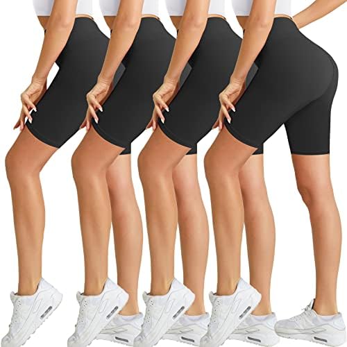 טבעי רגשות 4 חבילה מכנסיים אופנוענים לנשים-8 אימון ספורט חדר כושר ספורט יוגה מכנסיים מכנסיים גבוהים