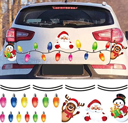 מגנטים לחג המולד שמח קישוטי מקרר רכב רפלקטיבי קישוטי חג המולד מדבקות מגנטיות לחג המולד מדבקות דלתות דלתות