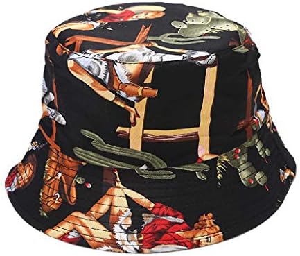 גברים ונשים אביזרי הדפס פרחוניים לנשים דו-צדדיות דו-צדדיות לנשים כובע קיץ אנטי-סונבורן דלי שמש