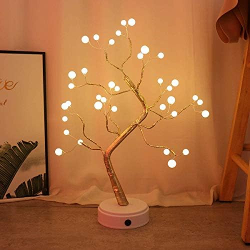 RTR_GF לבן לבן 36 נוריות LED עץ 3D USB LED חג המולד עץ פיות אור חוט נחושת מנורה לקישוט מסיבות בית