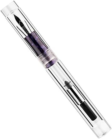 1 עט נובע בינוני ציפורן, ברור שקוף אקריליק שרף, מיני כיס עט, טפטפת, מחסניות וממיר מילוי