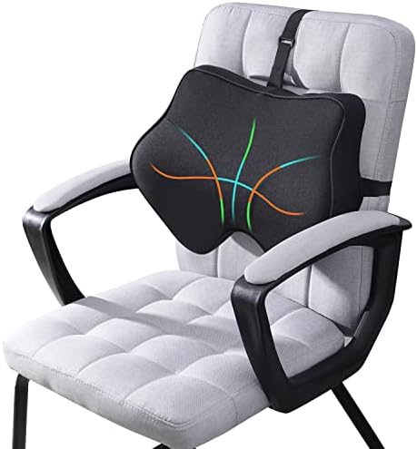 anzhixiu כרית תמיכה המותנית לכיסא משרדי עוזרת לשבת זקוף יותר - כרית תמיכה מותנית לתמיכה מדעית בגב תחתון