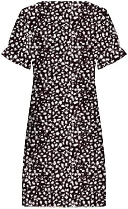 קיץ לנשים קפלים שמלת MIDI מעטפת V שרוול נפיחות מזדמן שמלות זורמות קו שמלות חגורה מותן גבוהות אלגנטיות