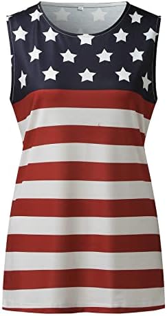 גופף נשים מקרית גופיות, נשים קיץ גופיות אמריקאי דגל גרפי מודפס חולצה חולצות