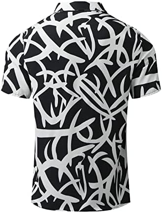 ZDFER 2022 חולצות גברים חדשות, מעצב קיץ כפתור שרוול קצר מטה חולצות גיאומטריות הדפסה גיאומטרית חולצות