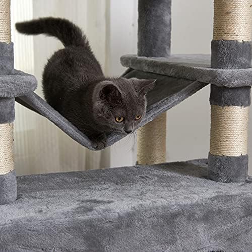 חתול עץ, 67 סנטימטרים רב-רמת חתול מגדל, חתול עץ דירה עם סיסל-מכוסה מגרד הודעות, מרופד פלטפורמה,