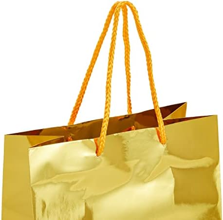 24 מארז מתכתי זהב מתנת שקיות עם ידיות עבור מסיבת יום הולדת טובות, אספקה עסקית קטנה, פסחא, תינוק מקלחת,