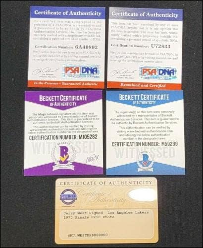 Lakers Greats חתום על כרטיסי צילום חתימה קולאז 'צ'מברליין קובי שאק קסם - תמונות NBA עם חתימה