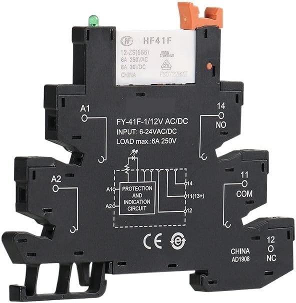 ANIFM בסיס מודול ממסר דק עם ממסר הונגפה 12VDC/AC או 24VDC/AC או 230VAC RELAY SOCKET 6.2 ממ עובי 48V