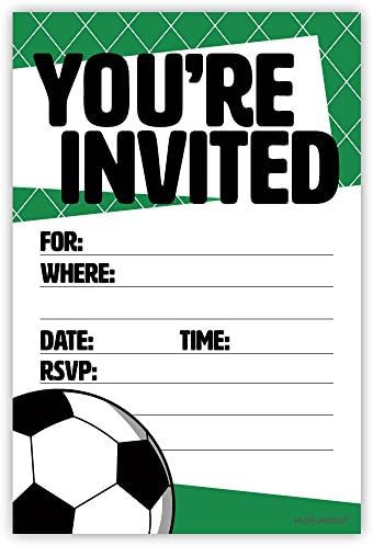 הזמנות למסיבת כדורגל עם מעטפות