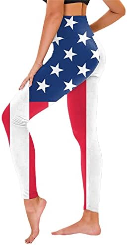 4 ביולי גבוהה מותן חותלות לנשים ארהב דגל אימון יוגה חותלות אולטרה רך מוברש למתוח אתלטי כושר מכנסיים