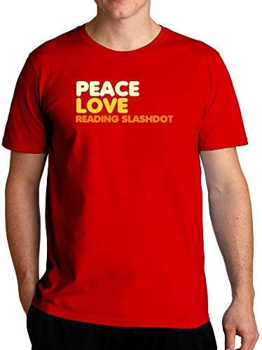 אדני שלום אהבה קוראת חולצת טריקו של Slashdot