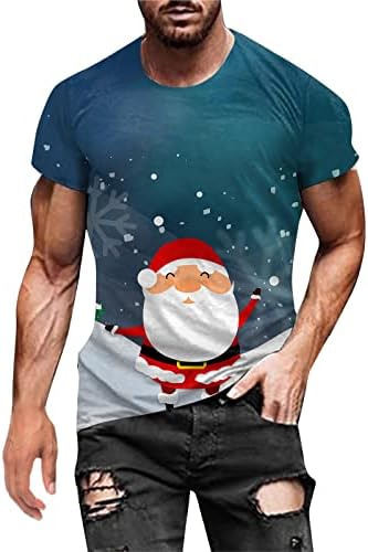 ZDDO חייל לגברים לחג המולד שרוול קצר חולצות שרוול שריר דק מעצב מסיבות מעצבת חג המולד גרפיקה גרפיקה