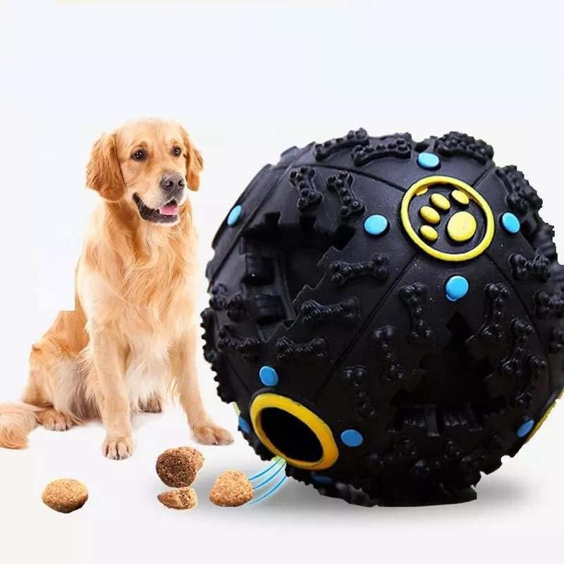 כדור פינוק עמיד עם כלב עם צלילים צעצוע לחיזה אינטראקטיבי של חיית מחמד לחיית מחמד עבור לעיסות