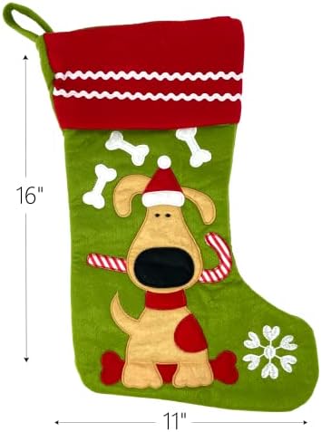 חיית מחמד מתאימה לחיים גרב חג המולד של כלב חמוד עם קישוטים רקומים ו -4 בונוס לחופשת חבל קלוע צעצועים לעיסת עצם
