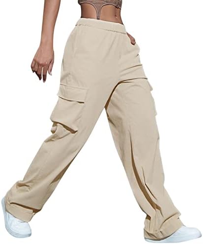 2023 מכנסי רוכסן אישה רגועים בכושר מכנסיים רחבים קרב צבאי לבוש עבודה קפרי קלאסי y2k ג'וג'רס