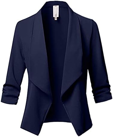 מעיל דק קדמי פתוח לנשים סתיו חורף חליפת טרייל חיצוני בגדי חוץ אימון מעילי משרד עבודה נוחים