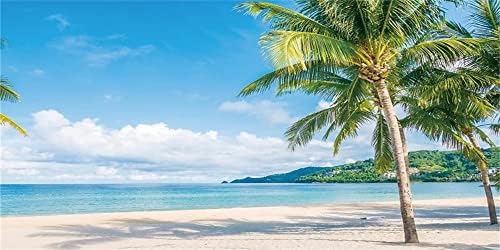 יייל 20 על 10 רגל טרופי חוף ים רקע קיץ ים חול חוף דקל עץ רקע גדול ויניל צילום רקע הוואי נסיעות