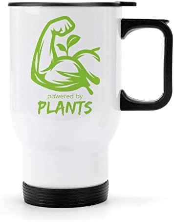 מופעל על ידי צמחים 14 גרם ספל קפה נסיעות ספל נירוסטה כוס מבודד ואקום עם מכסה