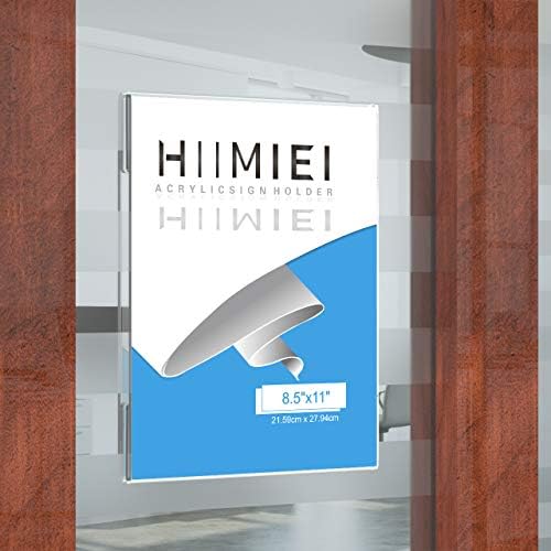 Hiimiei 8.5x11 מחזיק שלט קיר אקרילי עם קלטת 3M