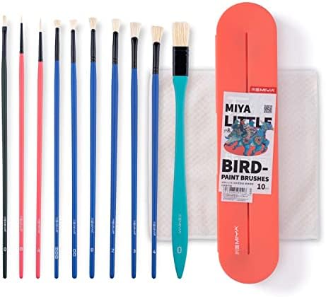 HIMI מברשות צבע ציפורים קטנות סט סט 10 יח 'לשמן אקרילי צבע גואש צבע למתחילים ומקצוענים, מתנה מעוצבת מעוצבת עבור