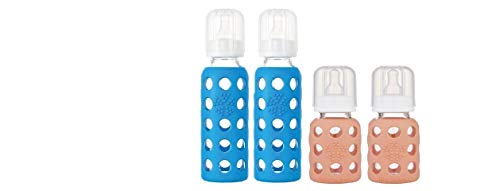 בקבוקי תינוקות זכוכית ללא Lifefactory BPA עם חבילת שרוול סיליקון -4