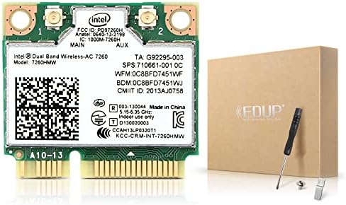 כרטיס WiFi 7260HMW, פס כפול Wireless-AC 7260 MINI PCIE מתאם רשת עם Bluetooth 4.0 תומך ב- Windows 10,