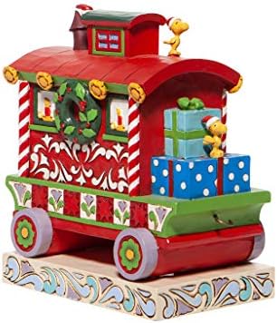 Enesco Jim Shore בוטנים רכבת חג המולד של וודסטוק פסלון קאבוז, רב צבעוני