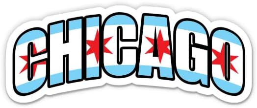 מכתבי דגל סיטי שיקגו מעצבים מדבקה ויניל - טלפון לרכב - 4