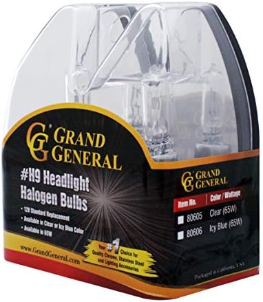 GG Grand General 80605H9 נורות הלוגן פנס ברורות, חבילת תאומים, 12V/65W
