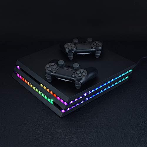 רצועת אור LED קיצונית של RGB לקונסולת PS4 Pro, 7 צבעים 29 אפקטים אביזרי קישוט DIY אורות קלטת גמישים ערכת